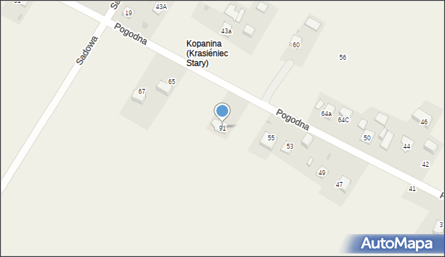 Krasieniec Stary, Krasieniec Stary, 91, mapa Krasieniec Stary