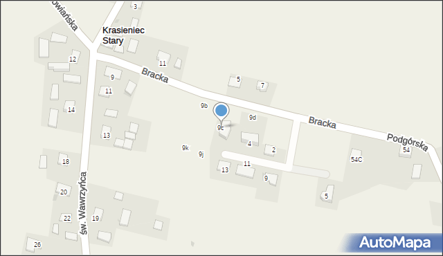 Krasieniec Stary, Krasieniec Stary, 9c, mapa Krasieniec Stary