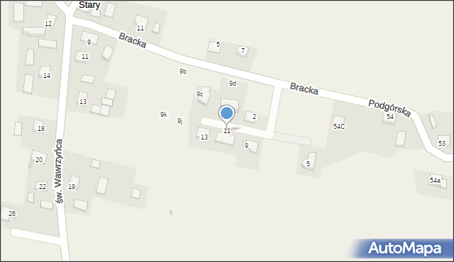 Krasieniec Stary, Krasieniec Stary, 9g, mapa Krasieniec Stary