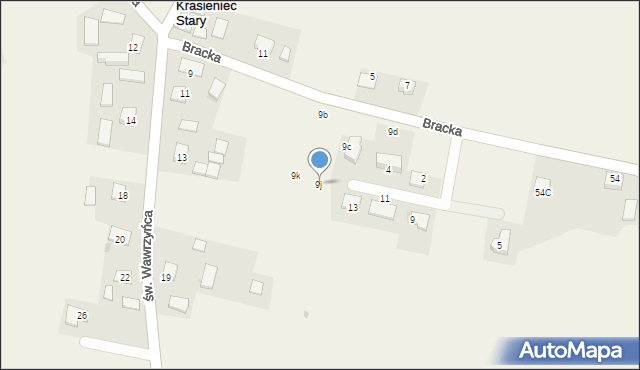 Krasieniec Stary, Krasieniec Stary, 9j, mapa Krasieniec Stary