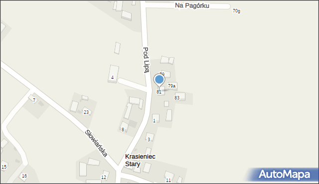 Krasieniec Zakupny, Krasieniec Zakupny, 76, mapa Krasieniec Zakupny