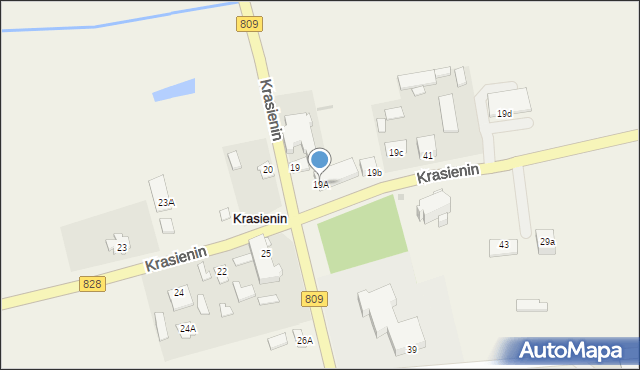 Krasienin-Kolonia, Krasienin-Kolonia, 19A, mapa Krasienin-Kolonia