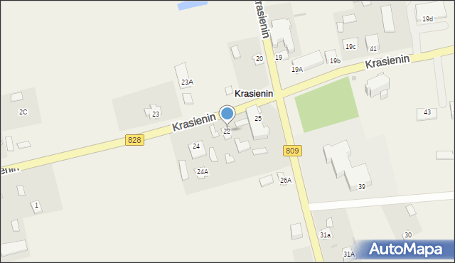 Krasienin-Kolonia, Krasienin-Kolonia, 22, mapa Krasienin-Kolonia