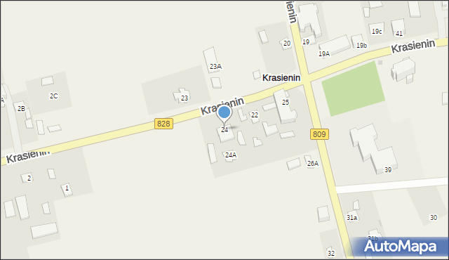 Krasienin-Kolonia, Krasienin-Kolonia, 24, mapa Krasienin-Kolonia