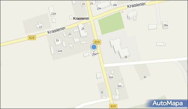 Krasienin-Kolonia, Krasienin-Kolonia, 26A, mapa Krasienin-Kolonia