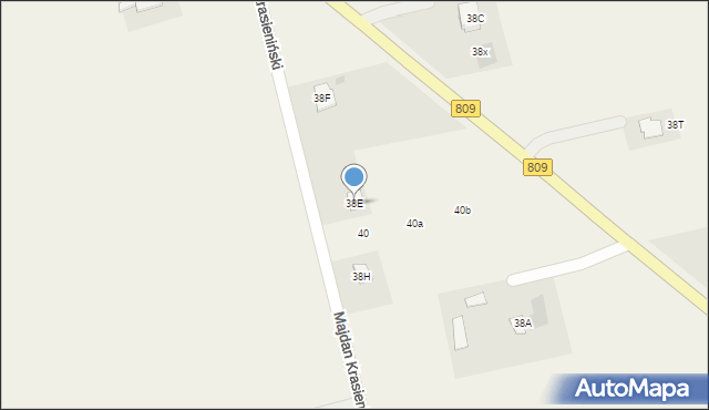 Krasienin-Kolonia, Krasienin-Kolonia, 38E, mapa Krasienin-Kolonia