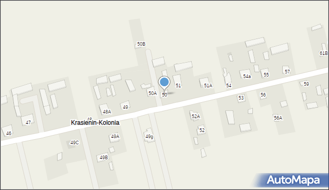 Krasienin-Kolonia, Krasienin-Kolonia, 50, mapa Krasienin-Kolonia