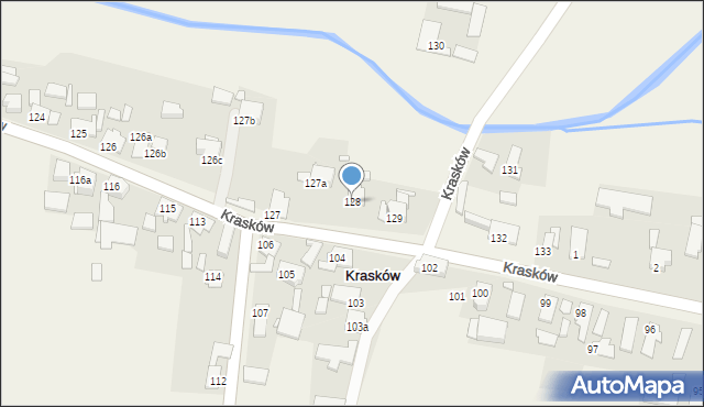 Krasków, Krasków, 128, mapa Krasków