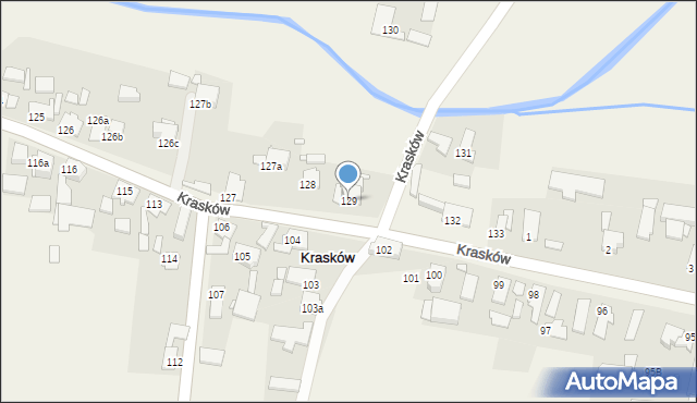 Krasków, Krasków, 129, mapa Krasków