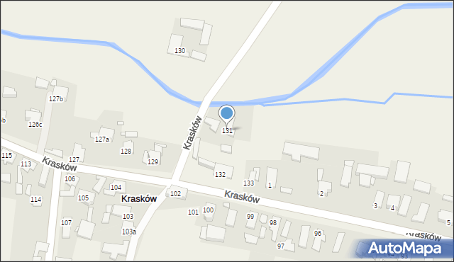 Krasków, Krasków, 131, mapa Krasków