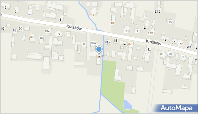 Krasków, Krasków, 85, mapa Krasków