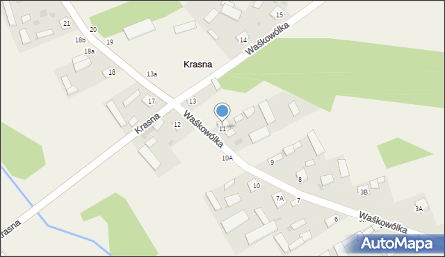 Krasna, Krasna, 11, mapa Krasna