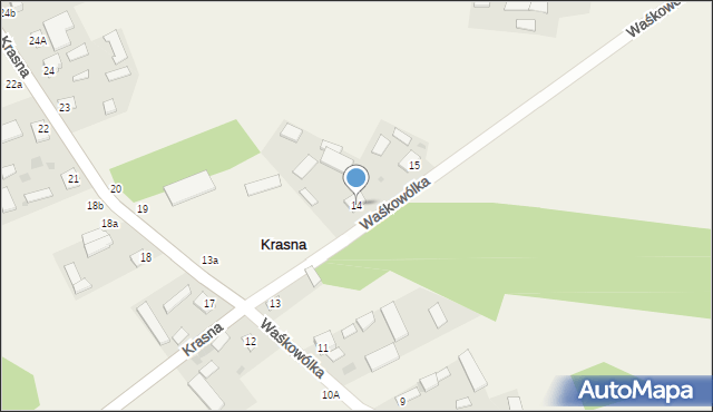 Krasna, Krasna, 14, mapa Krasna