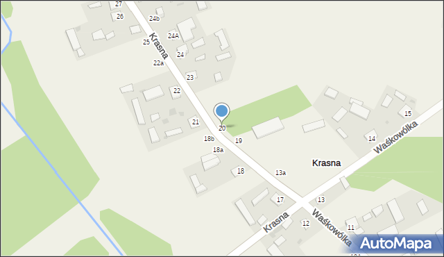 Krasna, Krasna, 20, mapa Krasna