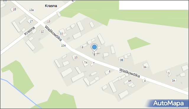 Krasna, Krasna, 8, mapa Krasna