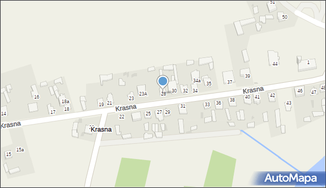 Krasna, Krasna, 28, mapa Krasna