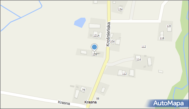 Krasna, Krasna, 129, mapa Krasna