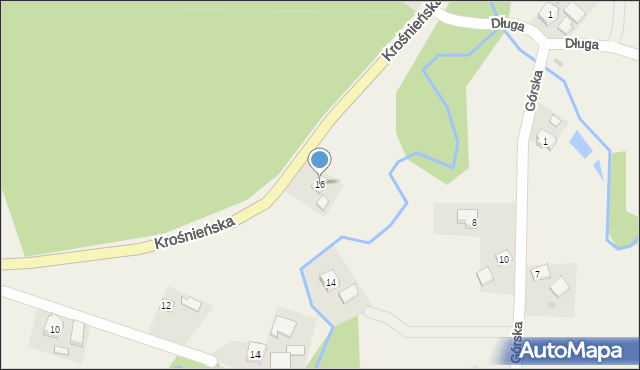 Krasna, Krośnieńska, 16, mapa Krasna