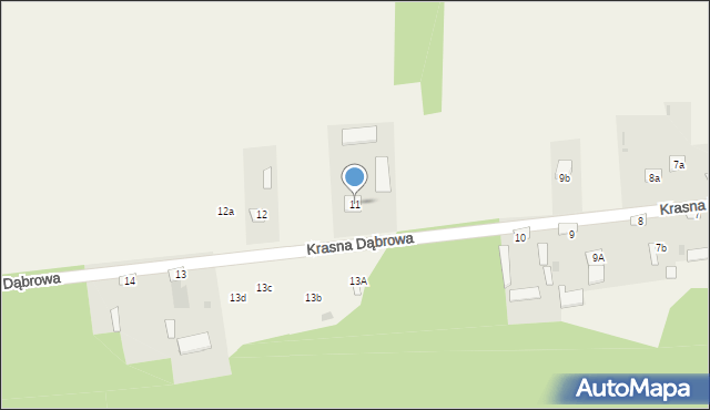 Krasna Dąbrowa, Krasna Dąbrowa, 11, mapa Krasna Dąbrowa