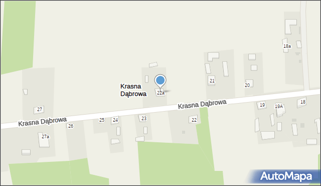 Krasna Dąbrowa, Krasna Dąbrowa, 22a, mapa Krasna Dąbrowa