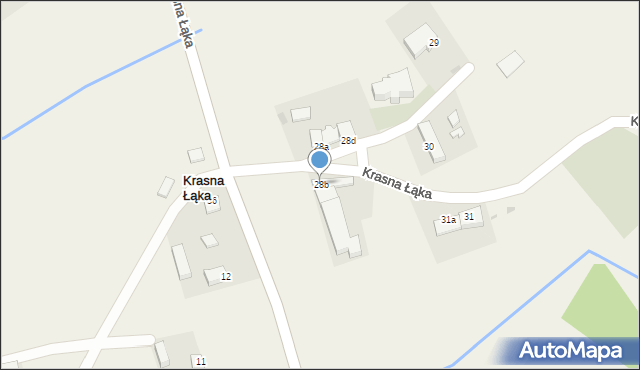 Krasna Łąka, Krasna Łąka, 28b, mapa Krasna Łąka