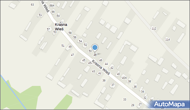 Krasna Wieś, Krasna Wieś, 48, mapa Krasna Wieś