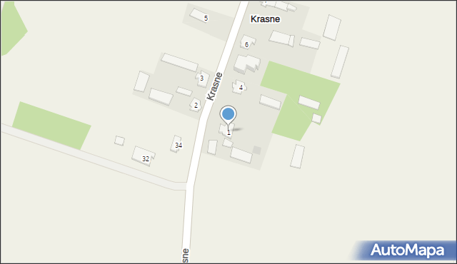 Krasne, Krasne, 1, mapa Krasne