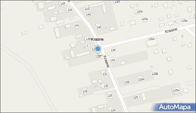 Krasne, Krasne, 135, mapa Krasne