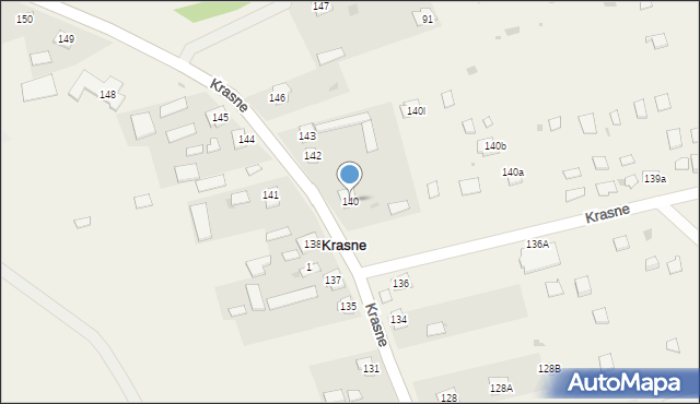 Krasne, Krasne, 140, mapa Krasne