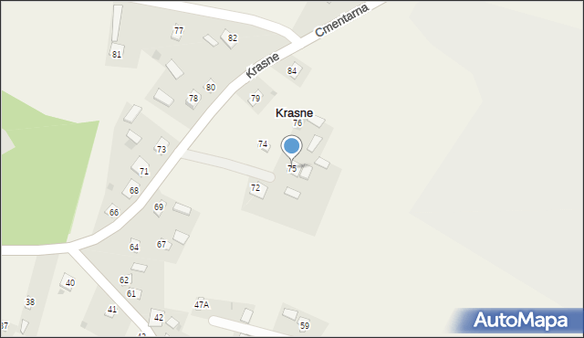 Krasne, Krasne, 75, mapa Krasne