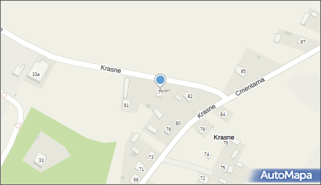 Krasne, Krasne, 77, mapa Krasne