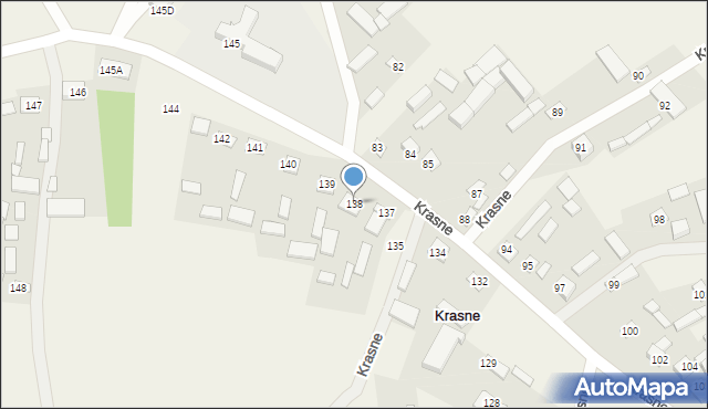 Krasne, Krasne, 138, mapa Krasne