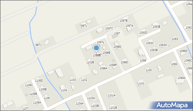 Krasne, Krasne, 1098B, mapa Krasne