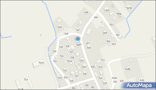 Krasne, Krasne, 543, mapa Krasne
