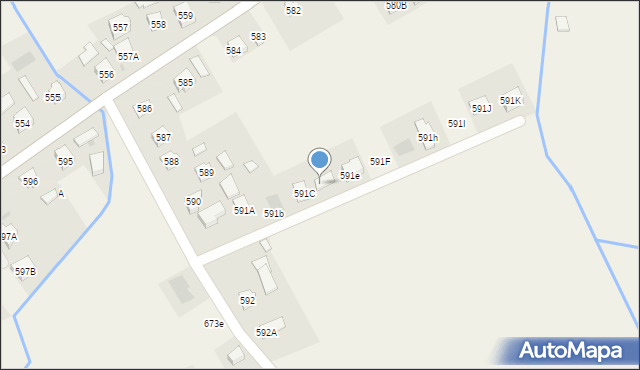 Krasne, Krasne, 591D, mapa Krasne