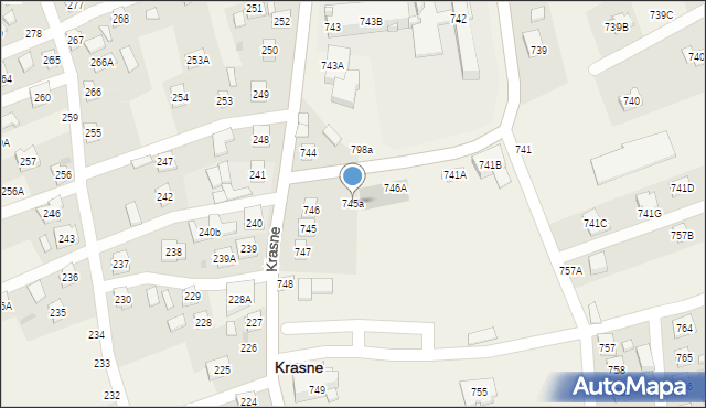 Krasne, Krasne, 745a, mapa Krasne