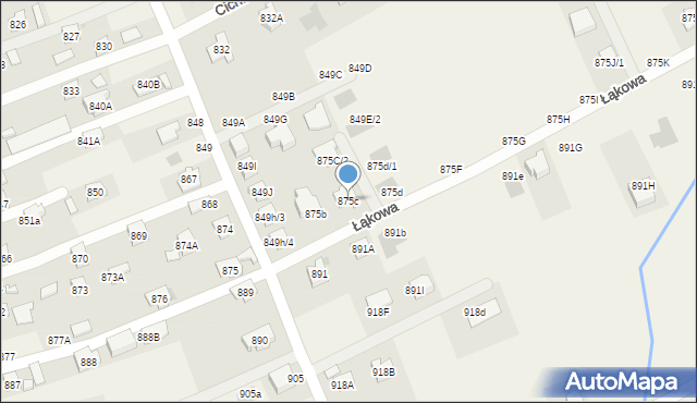 Krasne, Krasne, 875c, mapa Krasne