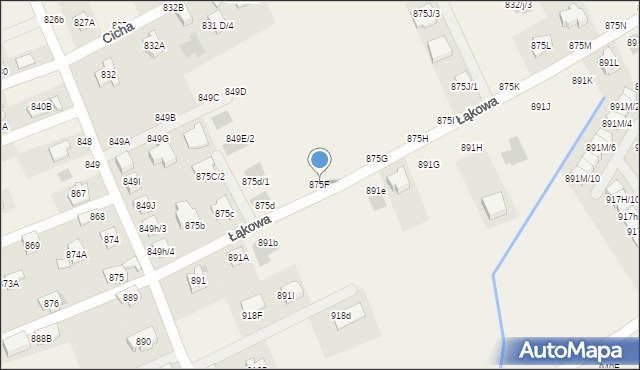 Krasne, Krasne, 875F, mapa Krasne