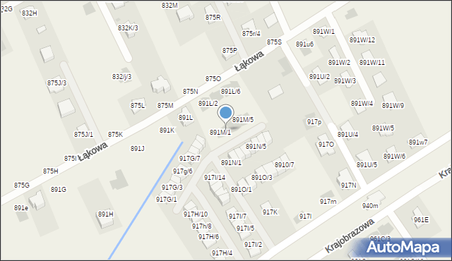 Krasne, Krasne, 891M/2, mapa Krasne