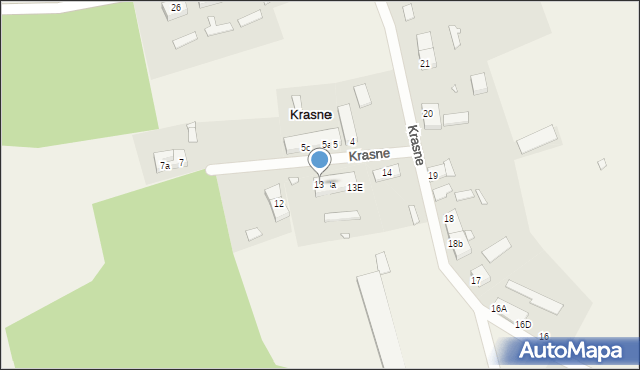 Krasne, Krasne, 13, mapa Krasne
