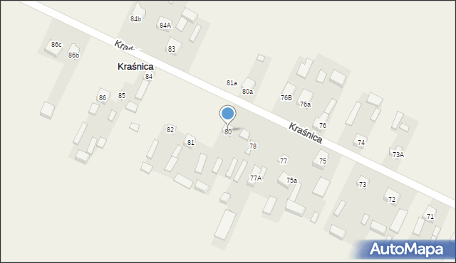 Kraśnica, Kraśnica, 80, mapa Kraśnica