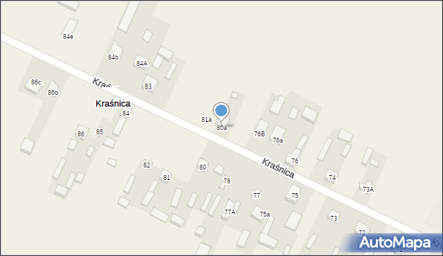 Kraśnica, Kraśnica, 80a, mapa Kraśnica