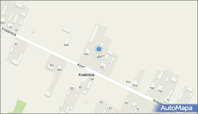 Kraśnica, Kraśnica, 84A, mapa Kraśnica