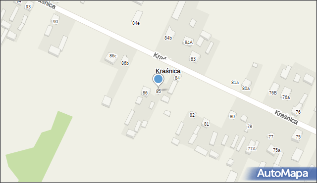 Kraśnica, Kraśnica, 85, mapa Kraśnica