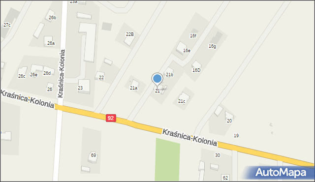 Kraśnica, Kraśnica-Kolonia, 21, mapa Kraśnica