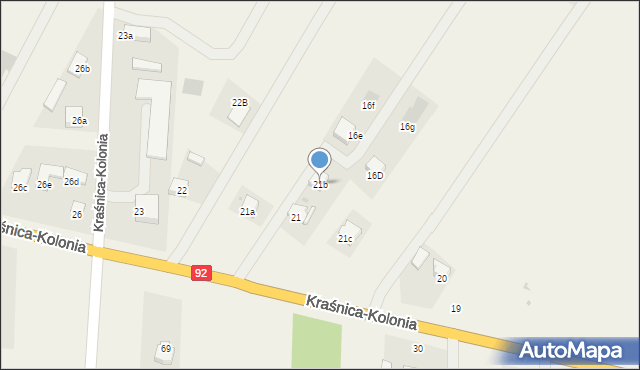 Kraśnica, Kraśnica-Kolonia, 21b, mapa Kraśnica