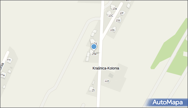 Kraśnica, Kraśnica-Kolonia, 25a, mapa Kraśnica