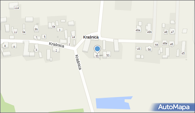 Kraśnica, Kraśnica-Kolonia, 51, mapa Kraśnica