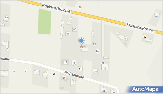 Kraśnica, Kraśnica-Kolonia, 63, mapa Kraśnica