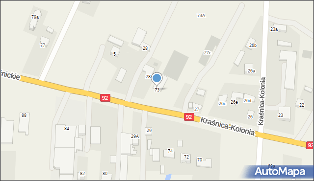 Kraśnica, Kraśnica-Kolonia, 73, mapa Kraśnica